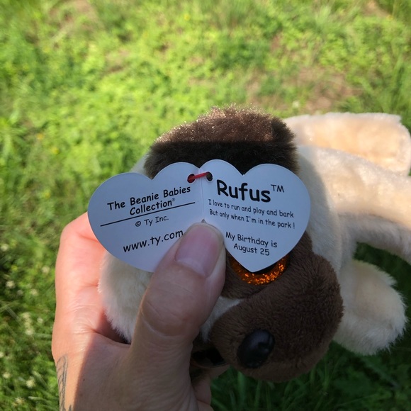 TY Beanie Babies Baby Rufus the Dog Pug stuffed animal toy plushie cute plush - Picture 10 of 11